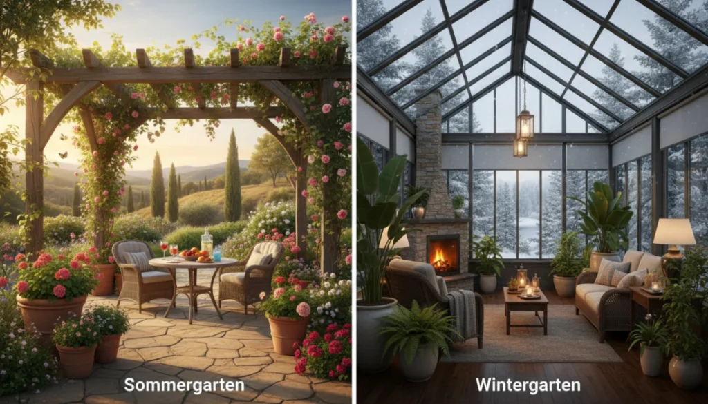 Sommergarten vs. Wintergarten